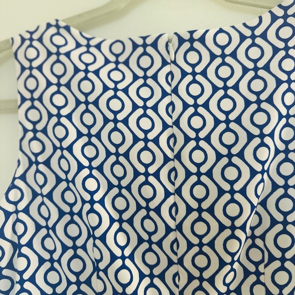 ALYX LIMITED |  women’s Above The Knee Blue White Print Geometric Dress | Size 4 - Picture 5 of 6